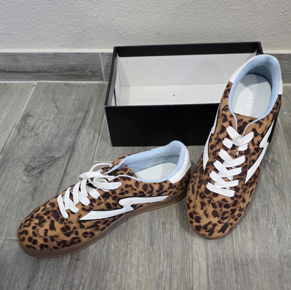 Madden Girl Leopard Print Brown & Black Low-Top Sneakers - Picture 4 of 4
